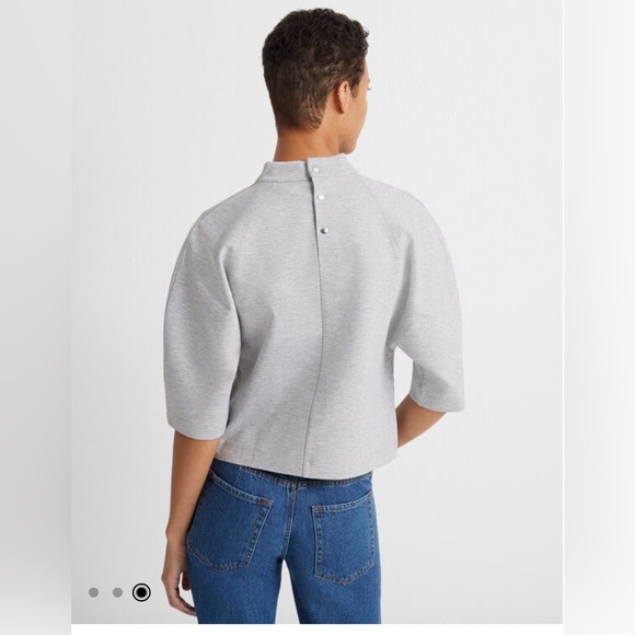 NWOT Club Monaco Snap-Back Top Heather Gray Sz S Elevated Athleisure - Picture 5 of 9